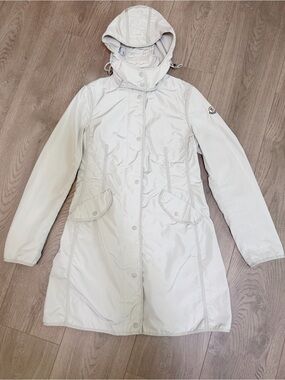 Moncler Argelia Jacket Light Grey Lightweight Detachable Hooded